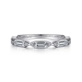 14K White Gold Channel Set Diamond Anniversary Band