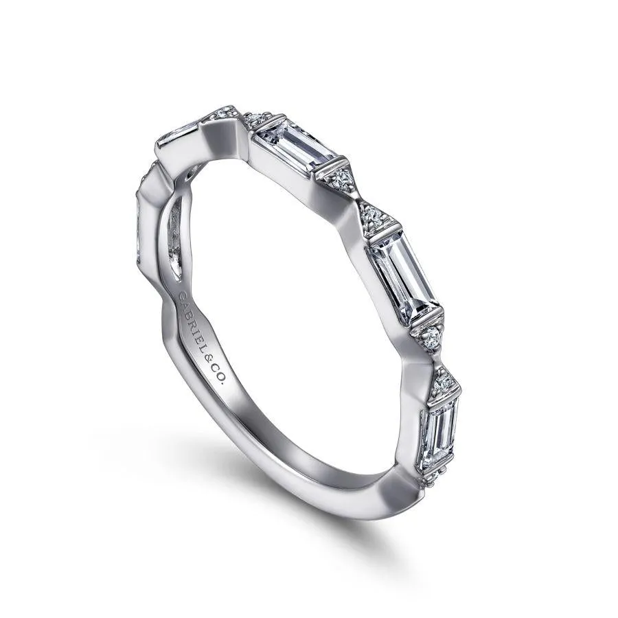 14K White Gold Channel Set Diamond Anniversary Band