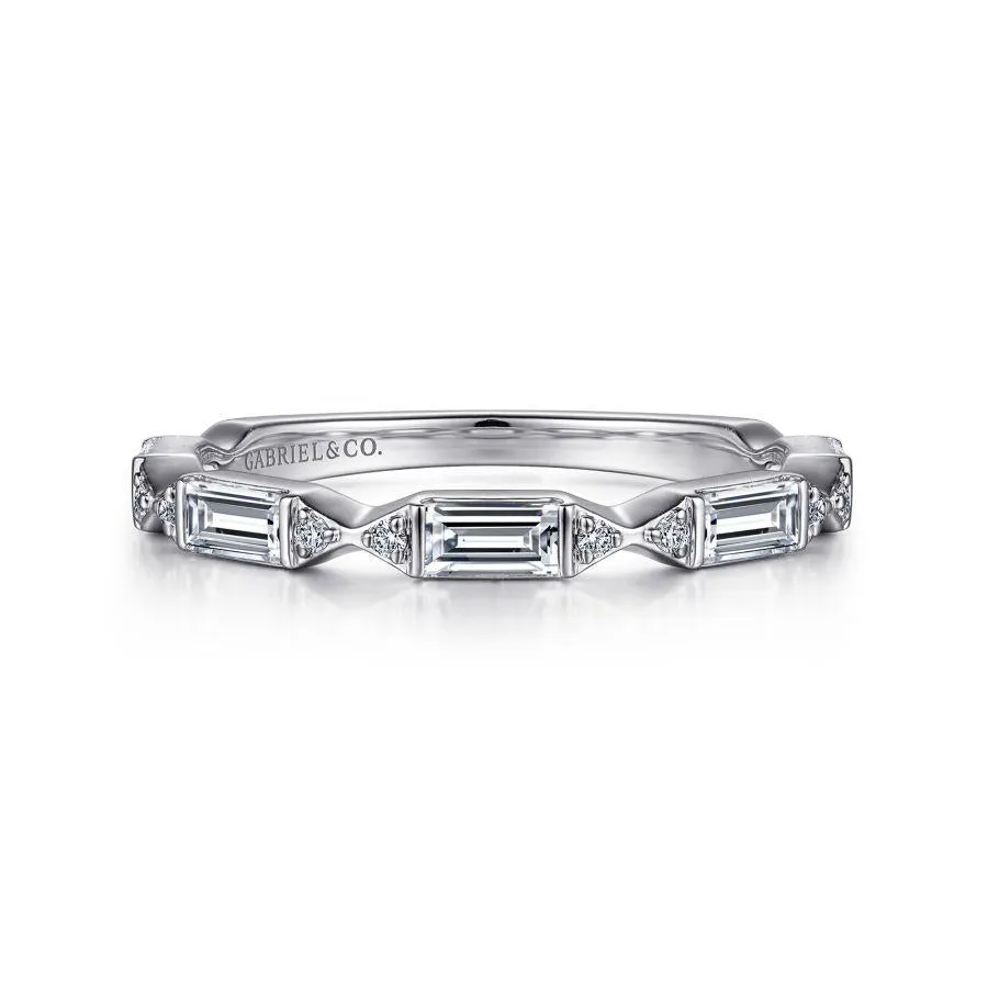 14K White Gold Channel Set Diamond Anniversary Band