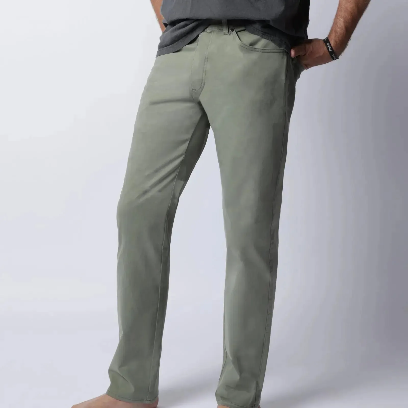 365 | Olive Stretch Cotton Sateen 5 Pocket Pants