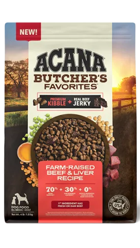 ACANA Butcher's Favorites Kibble & Jerky: Farm-Raised Beef & Liver