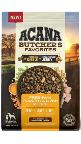 ACANA Butcher's Favorites Kibble & Jerky: Free-Run Poultry & Liver