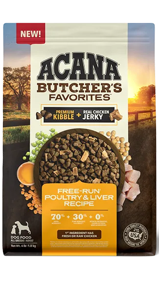 ACANA Butcher's Favorites Kibble & Jerky: Free-Run Poultry & Liver