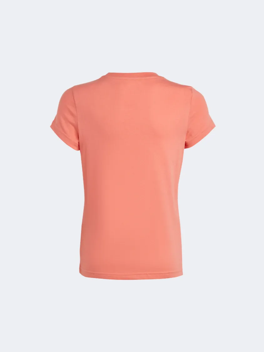 Adidas Essentials Big Logo Girls Sportswear T-Shirt Coral Fusion