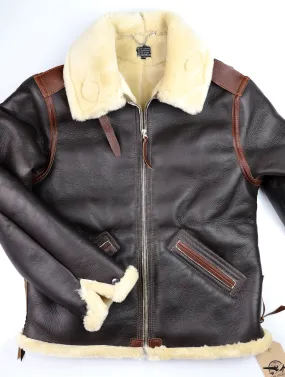 Aero B-6 Military Flight Jacket, size 42, Seal Brown with Russet Vicenza Horsehide Trim