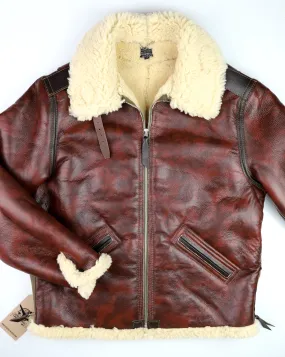 Aero Two-Tone B-6 Military Flight Jacket, size 44, Redskin with Dark Seal Vicenza Horsehide Trim