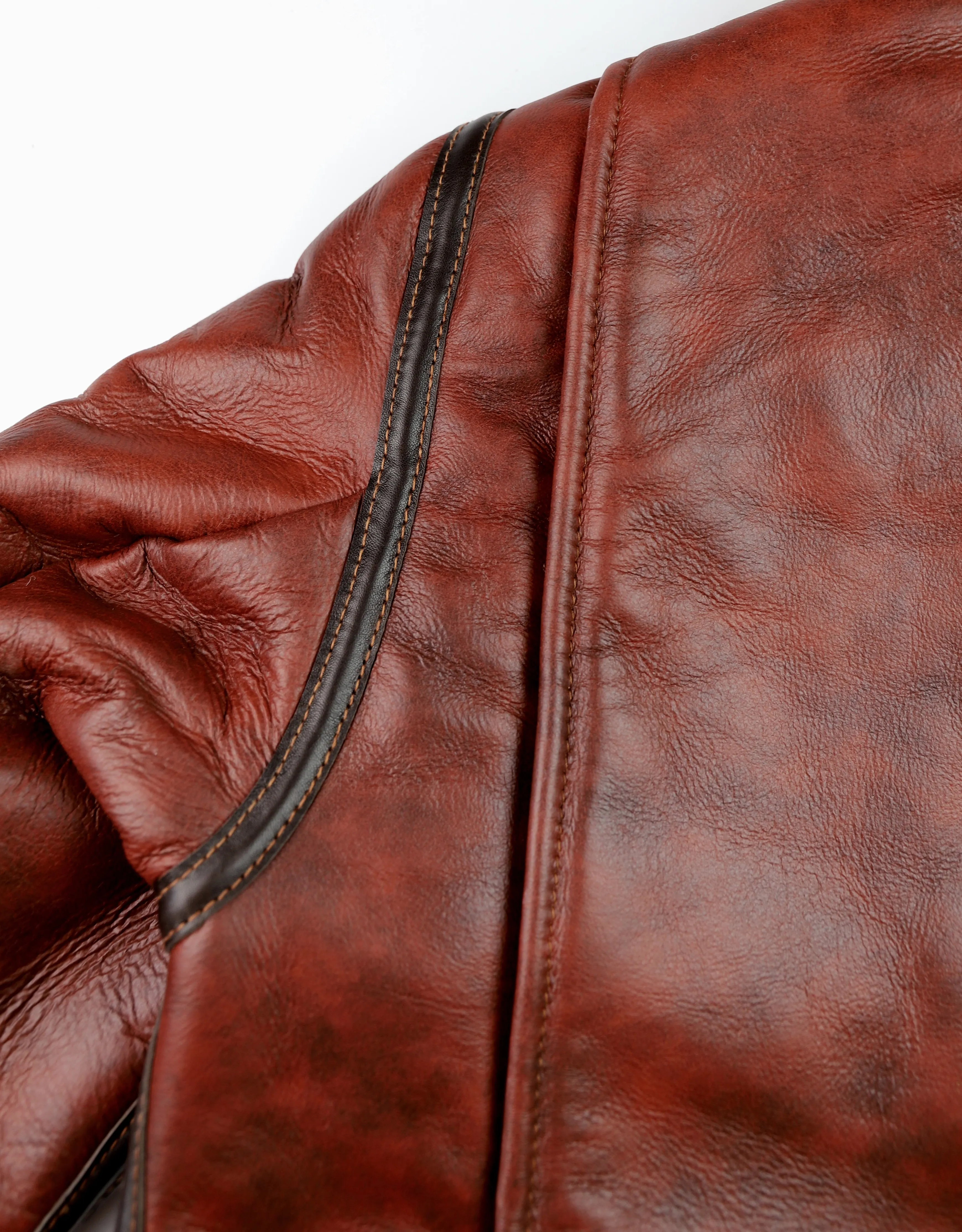 Aero Two-Tone B-6 Military Flight Jacket, size 46, Redskin with Dark Seal Vicenza Horsehide Trim