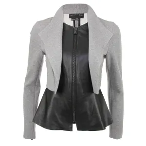 Aether Jacket - Leather Peplum Combo Jacket