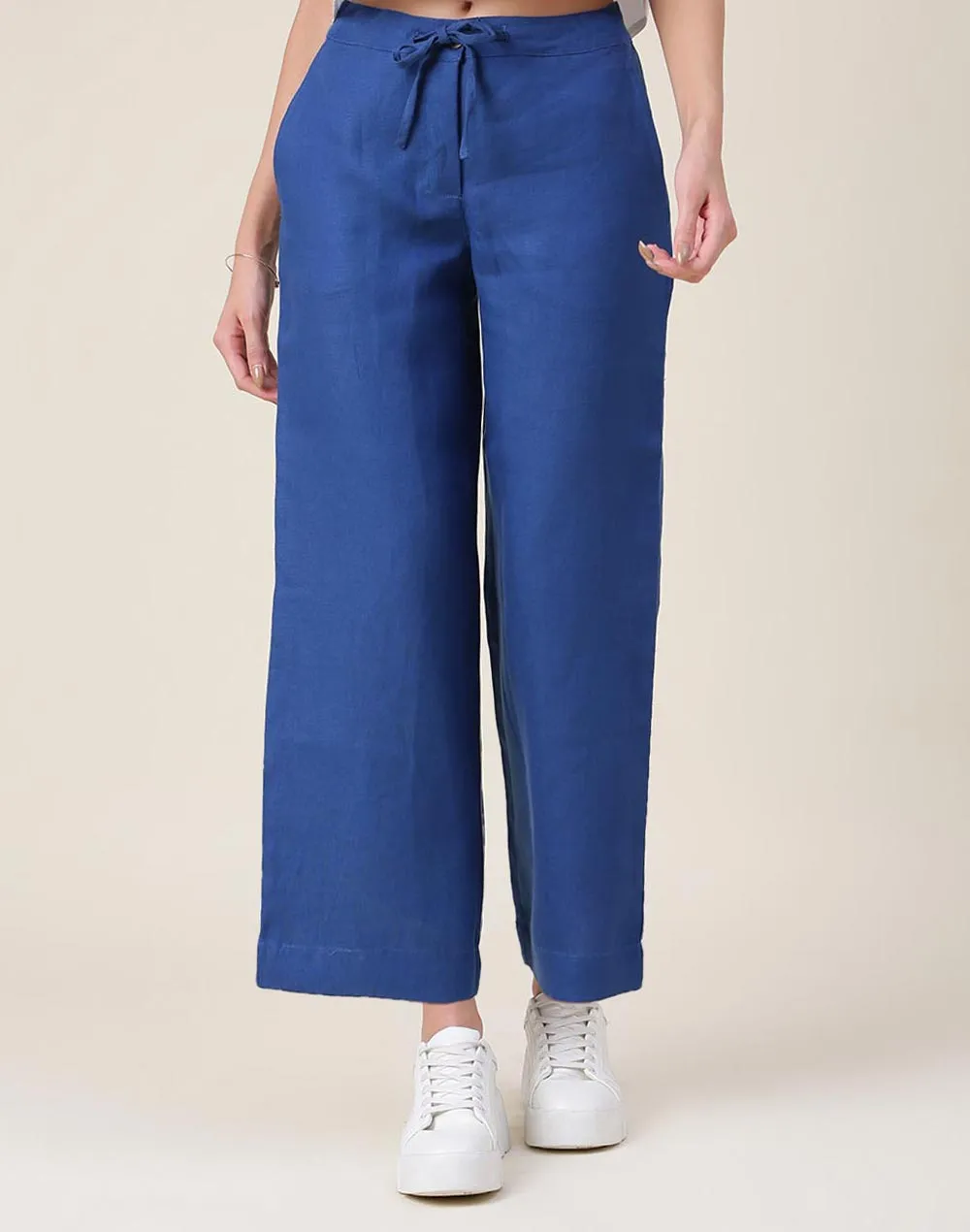 Airy Linen wide leg Draw-String Pants