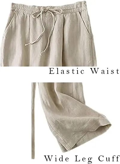 Airy Linen wide leg Draw-String Pants