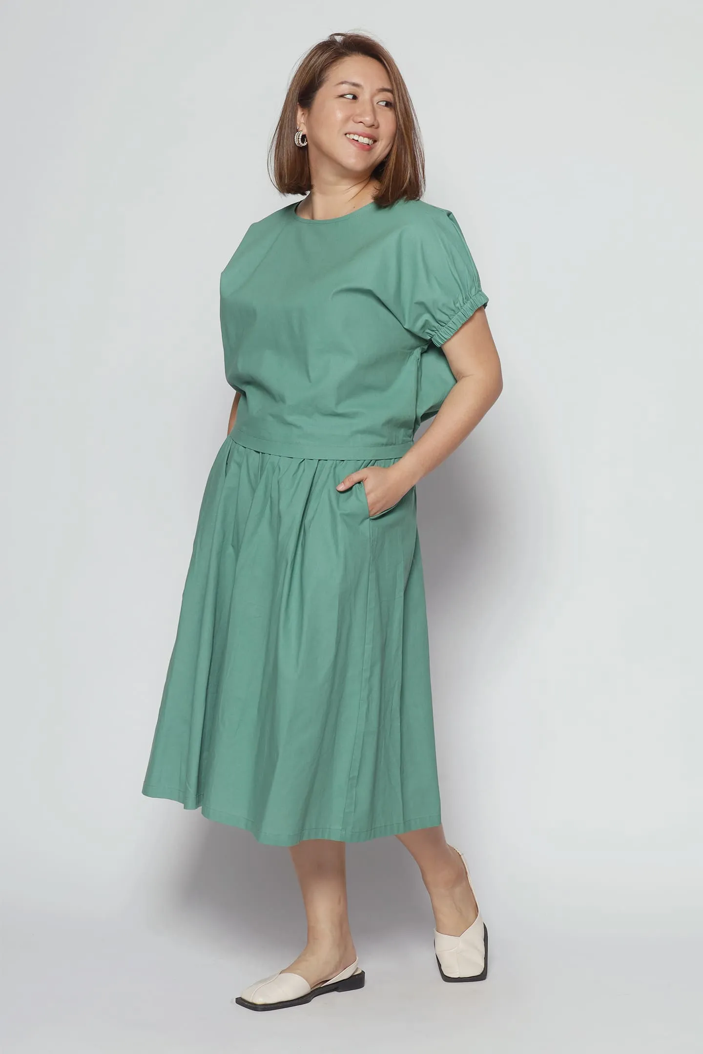 Akemi 2 in 1 Culottes Set in Green