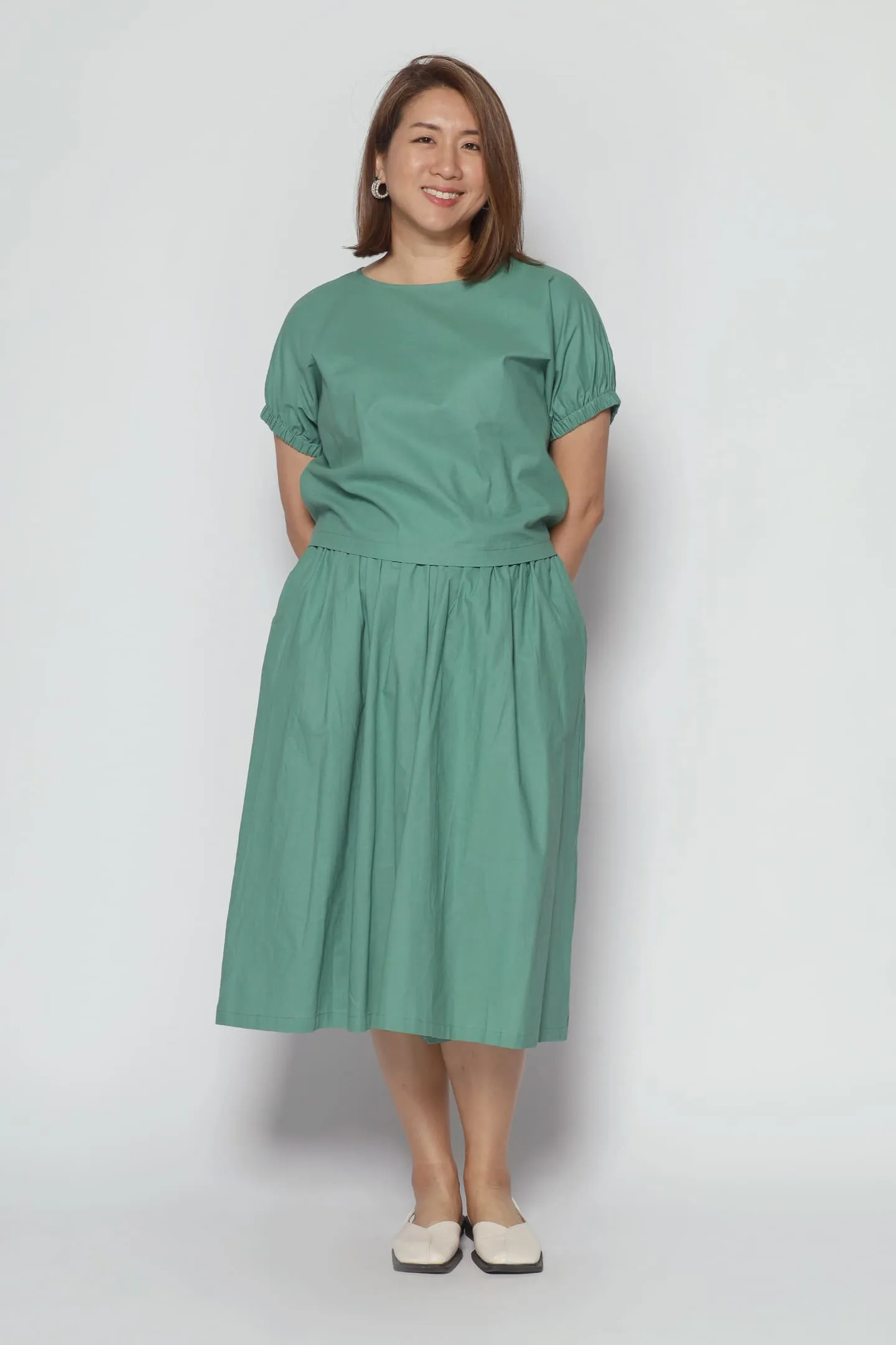 Akemi 2 in 1 Culottes Set in Green