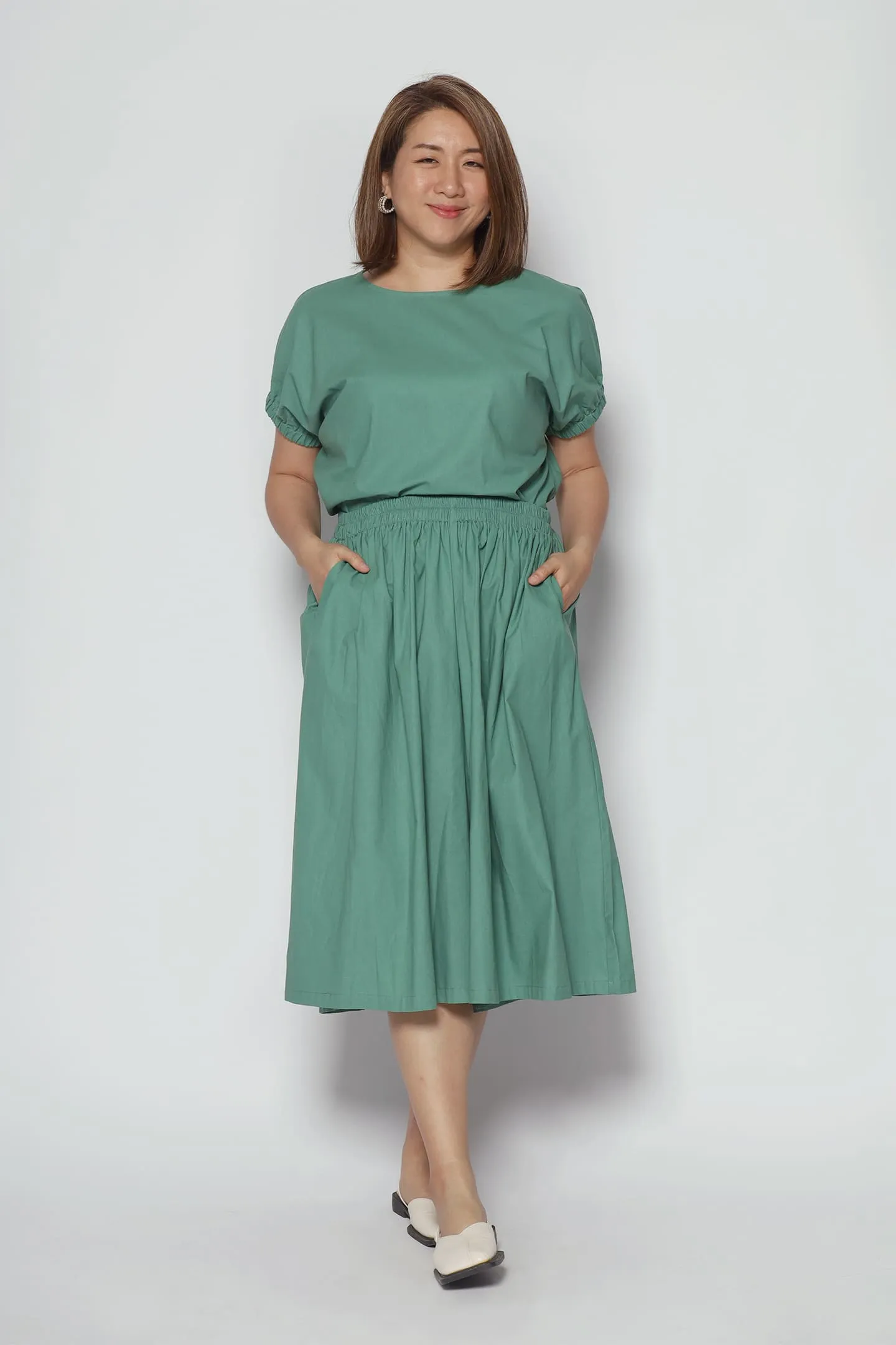 Akemi 2 in 1 Culottes Set in Green