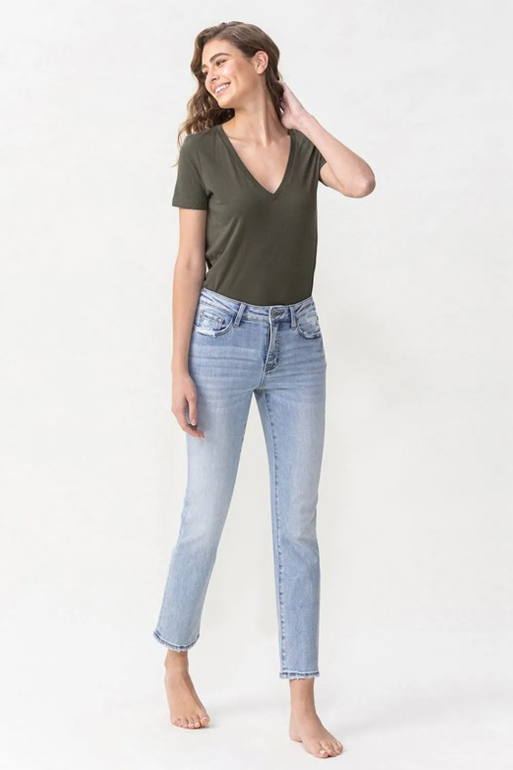 Andrea Midrise Crop Straight Jeans