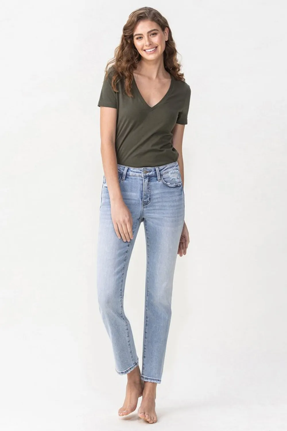 Andrea Midrise Crop Straight Jeans