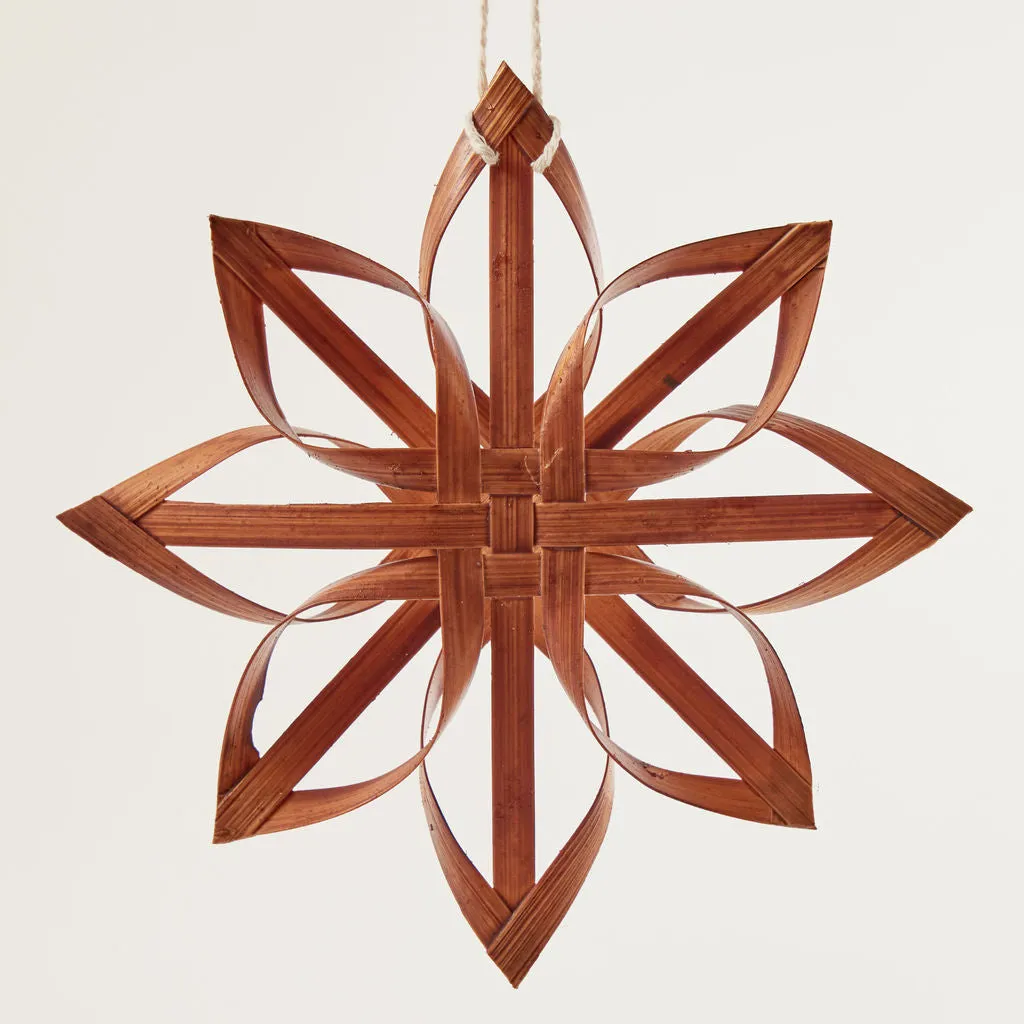 Bamboo Stars Brown Ornament Set