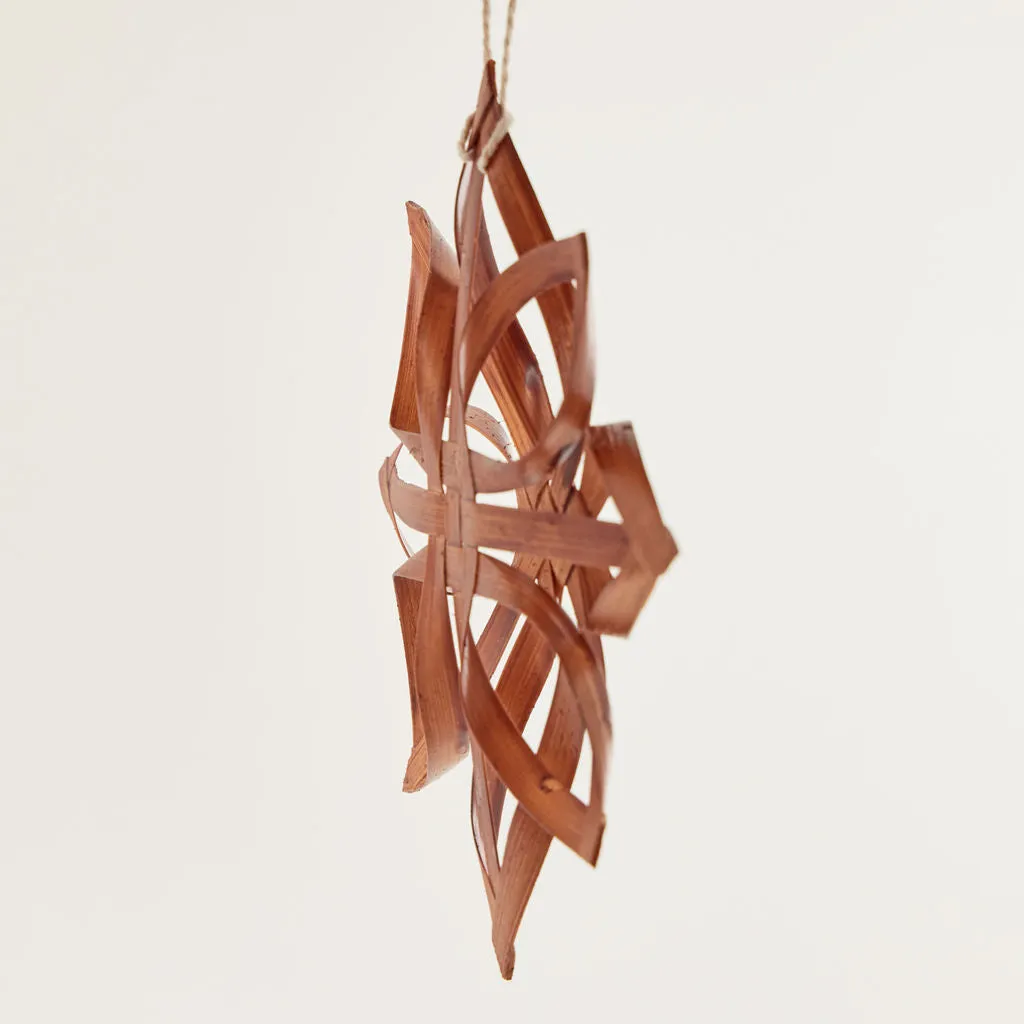 Bamboo Stars Brown Ornament Set