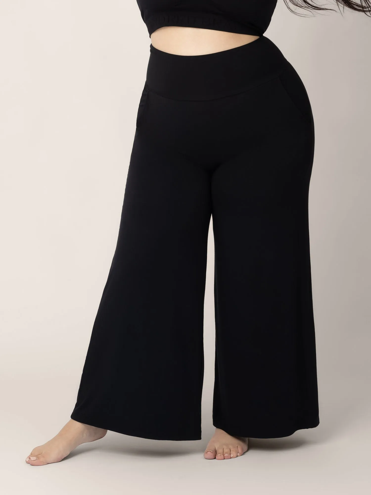 Bamboo Wide Leg Maternity & Postpartum Lounge Pant | Black