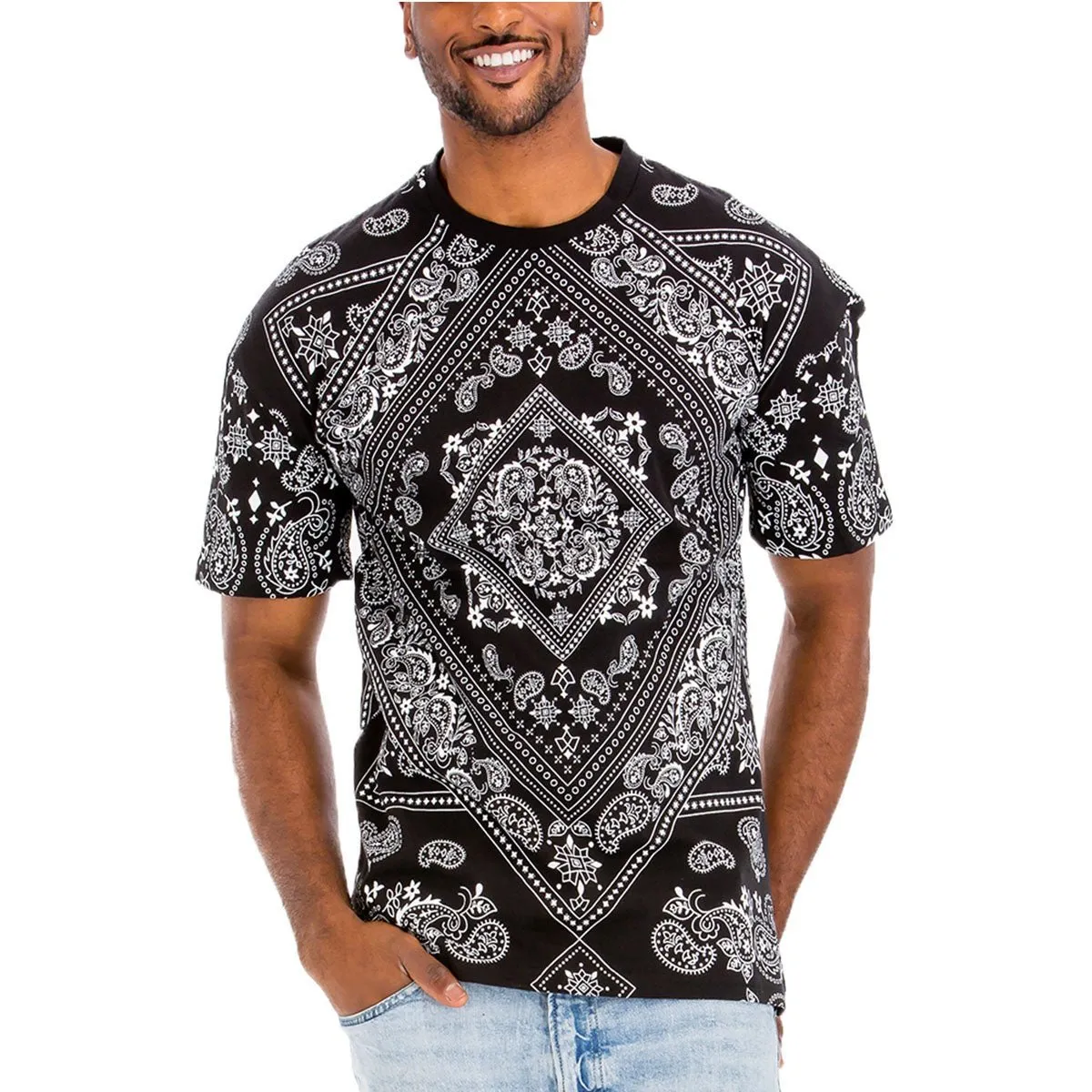 Bandana Print Black T-Shirt