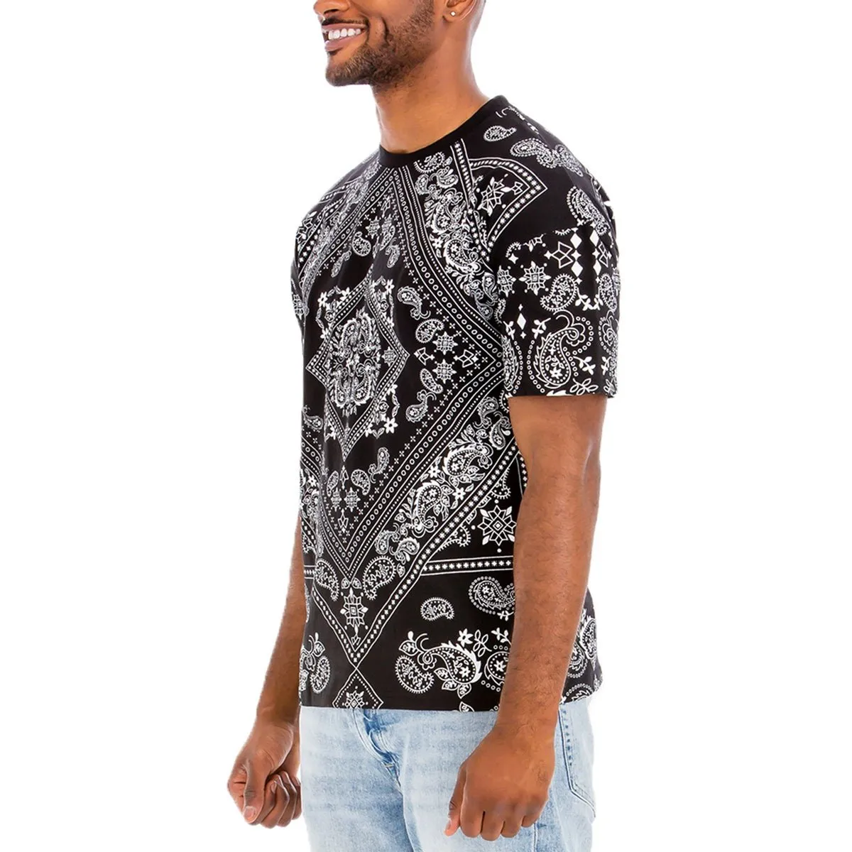 Bandana Print Black T-Shirt