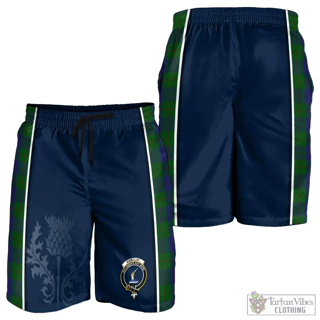 Barclay Tartan Men's Shorts with Family Crest and Scottish Thistle Vibes Sport Style