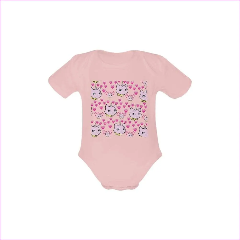 Bec & Friends Uni-Kitten  Baby's Organic Short Sleeve One Piece