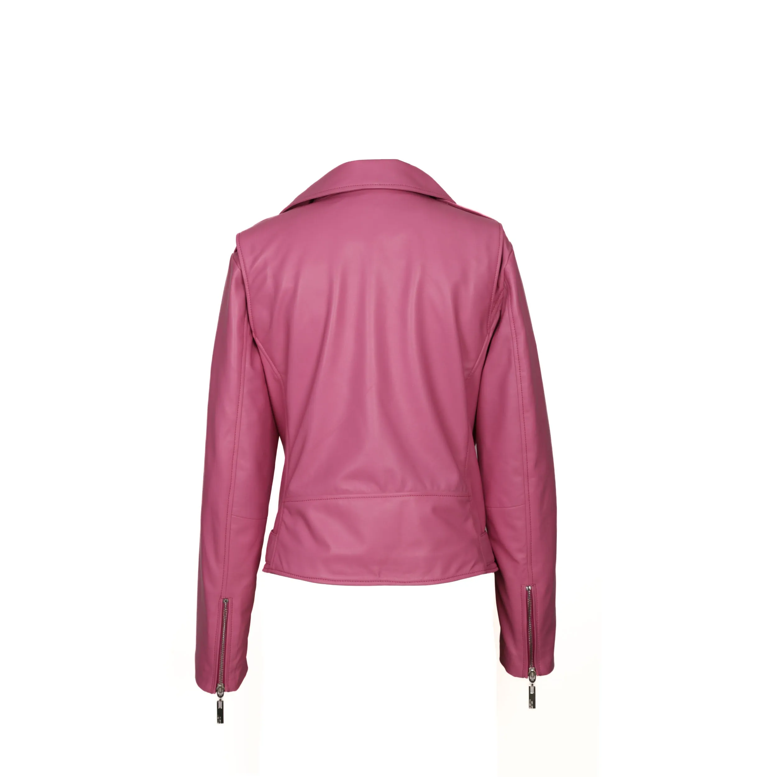 Becca Womens Pink Leather Jacket