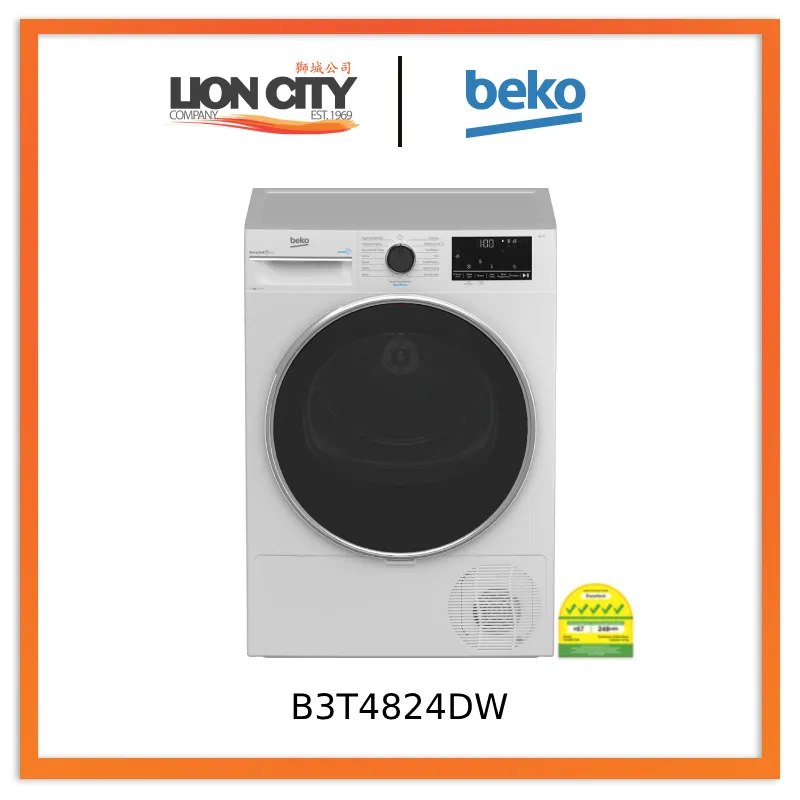 Beko B3T4824DW Tumble Dryer (Heat Pump, 8 kg)