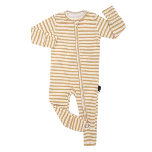 BELAN J Footless Sleeper with Fold-Over Cuffs - Sun Stripe