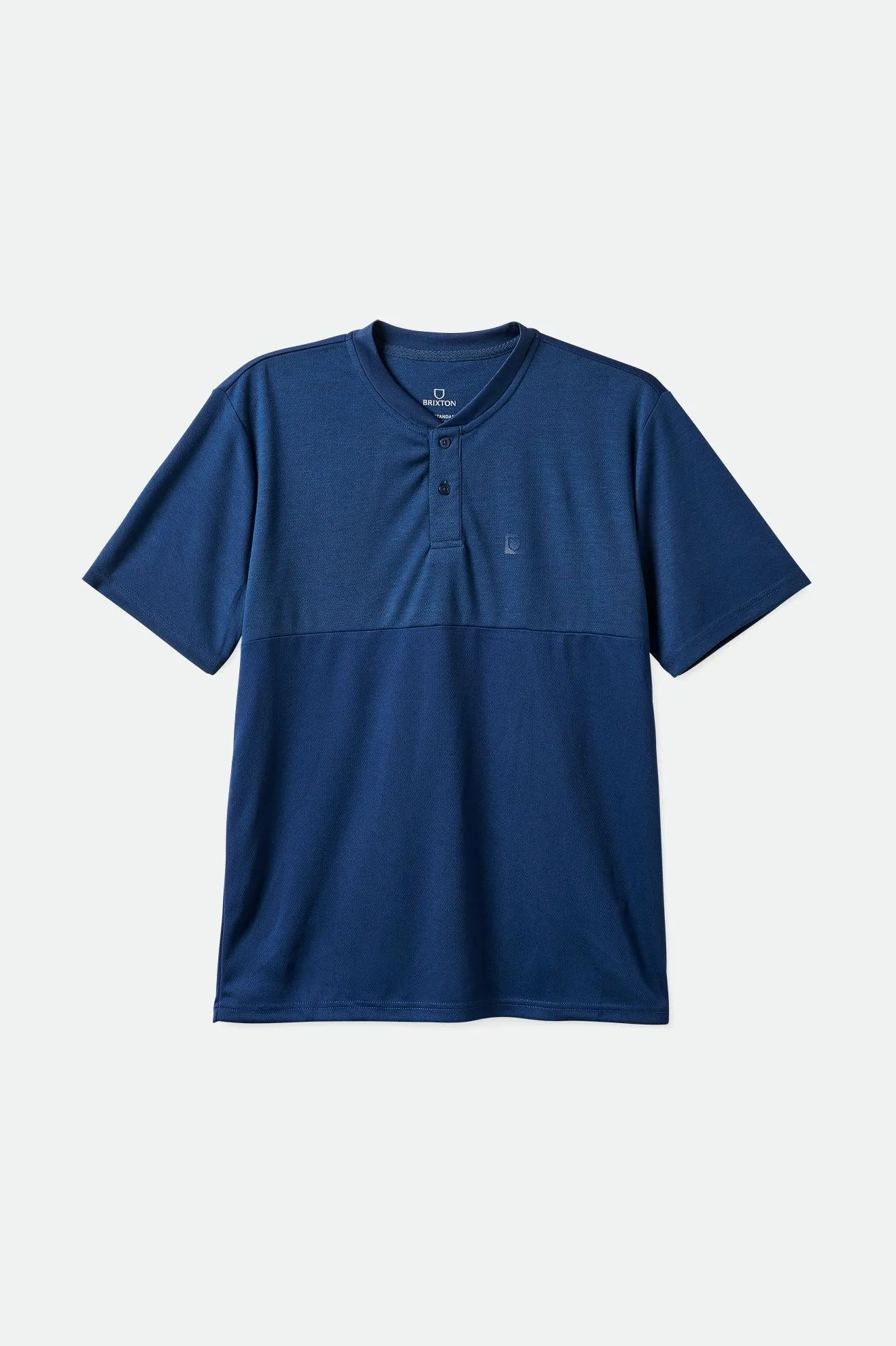 Beta Square Quick Dry S/S Henley Tee - Joe Blue