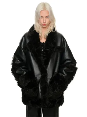 Black & White Reversible Shearling Coat