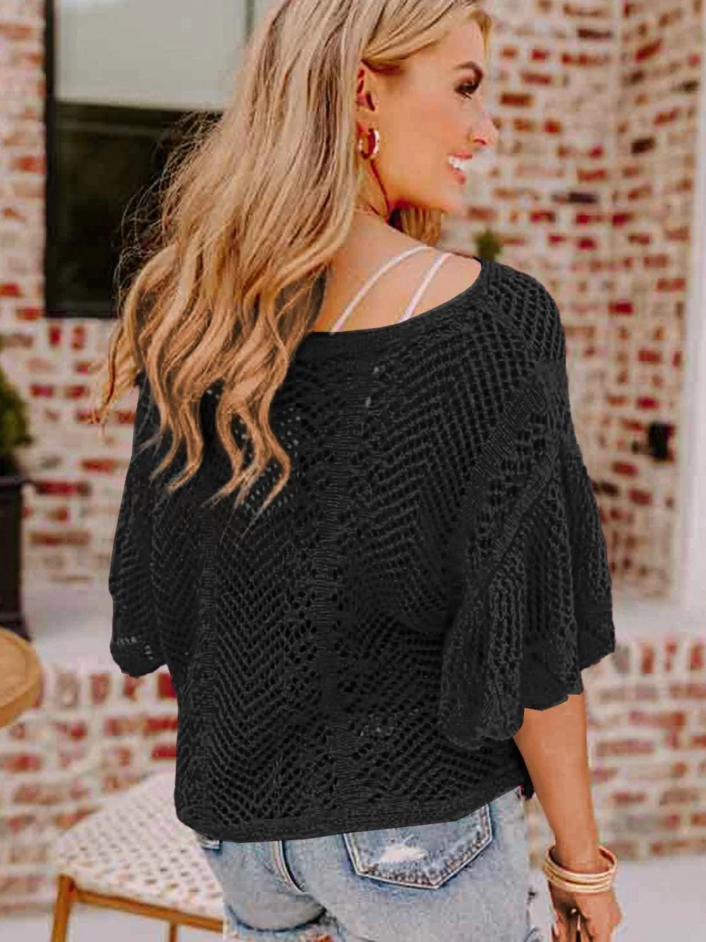 Black Crochet Blouse