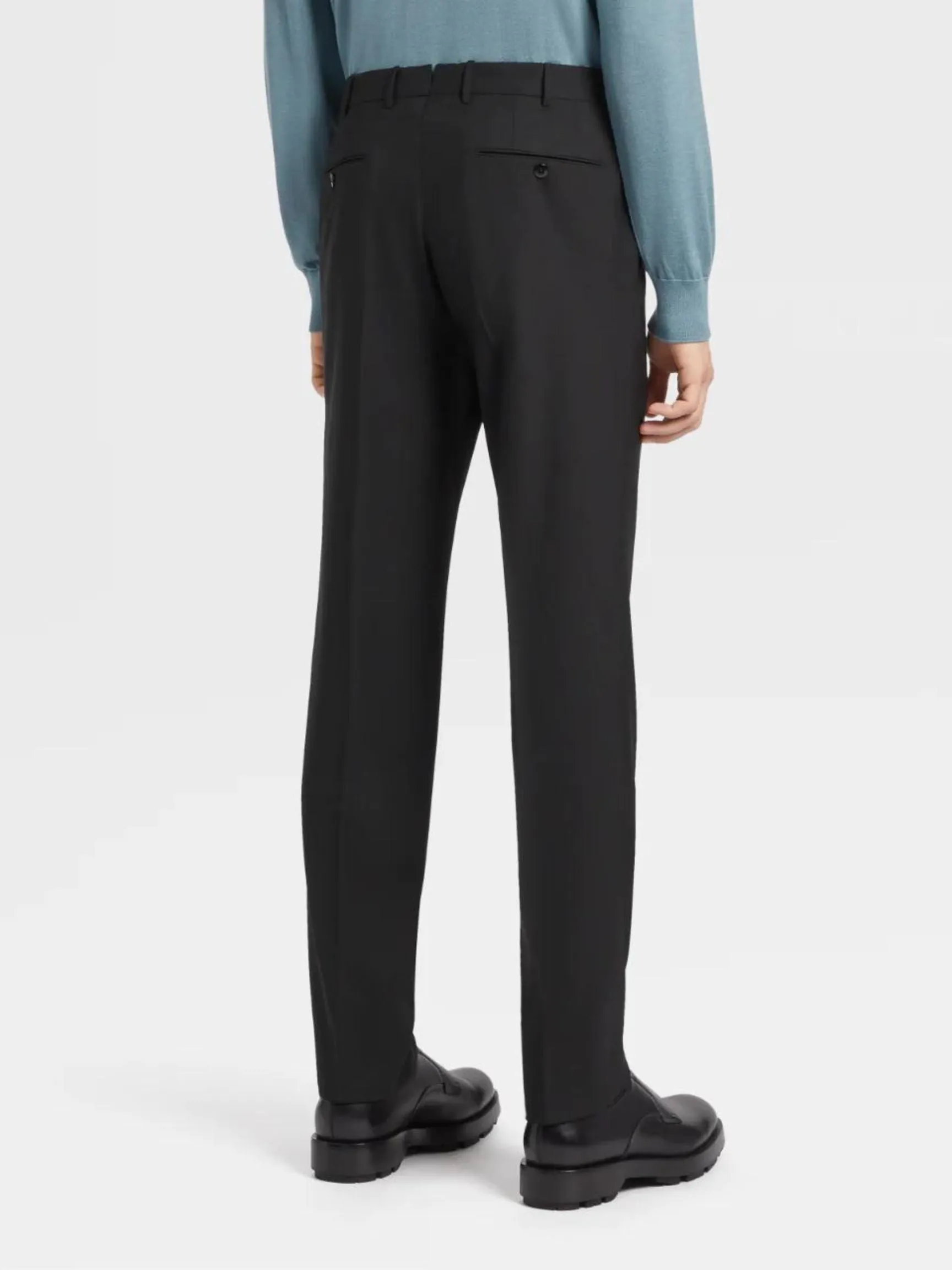 Black High Performance Wool Pants