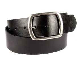 Black Pebble Grain Wide Leather Belt