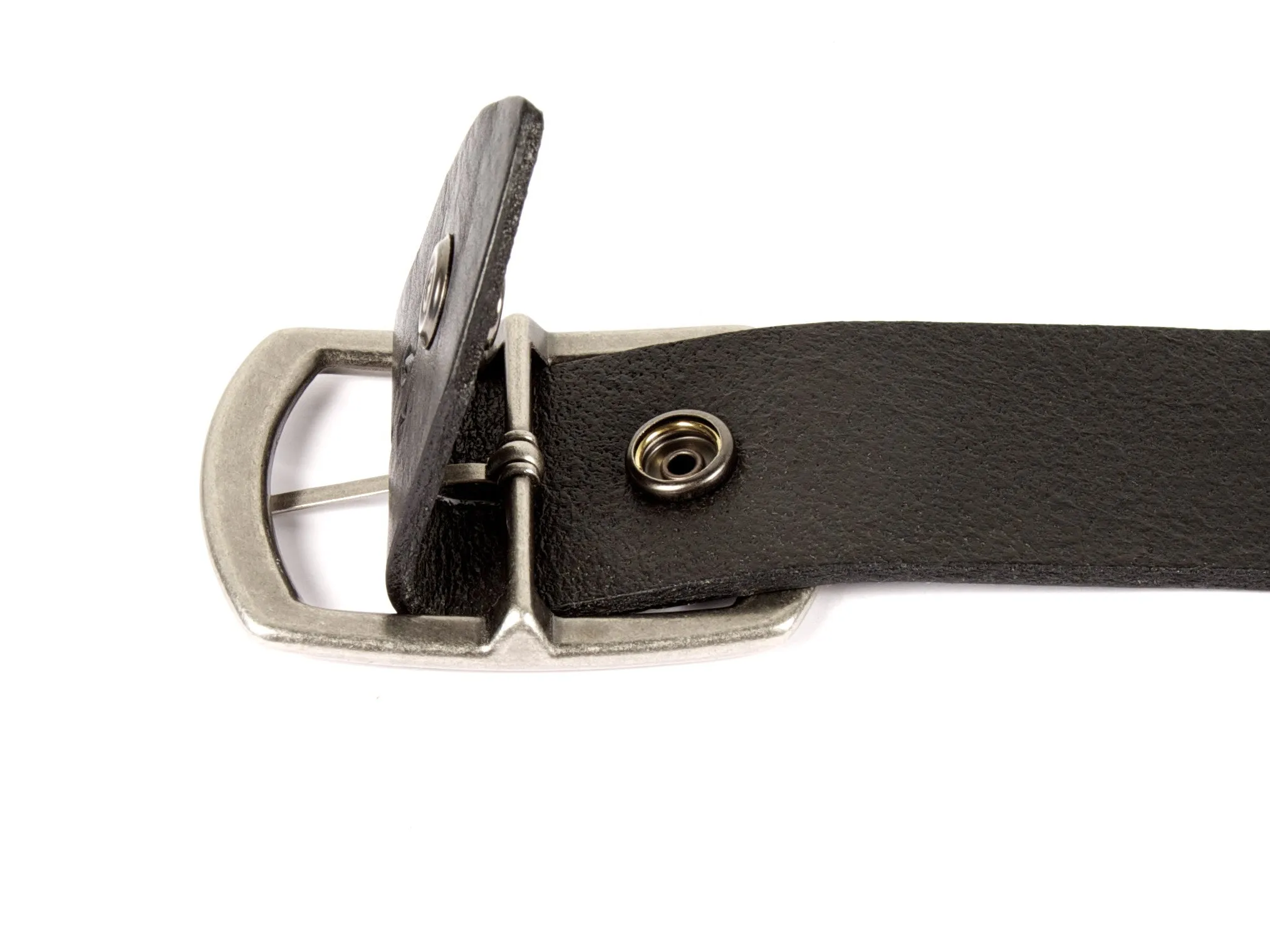 Black Pebble Grain Wide Leather Belt