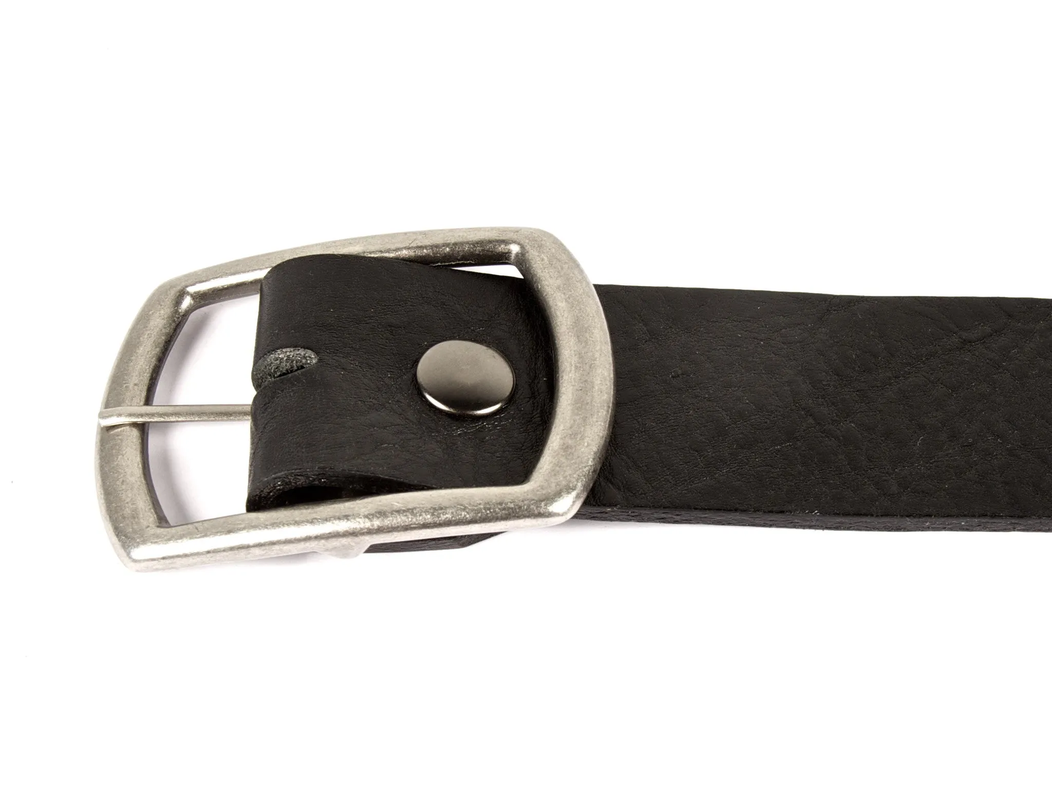 Black Pebble Grain Wide Leather Belt