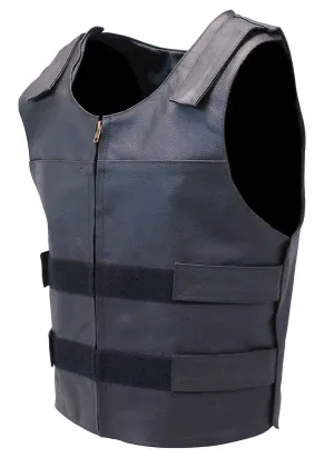 Black Police Safety Vest w/Front Zipper #VM945ZK ()