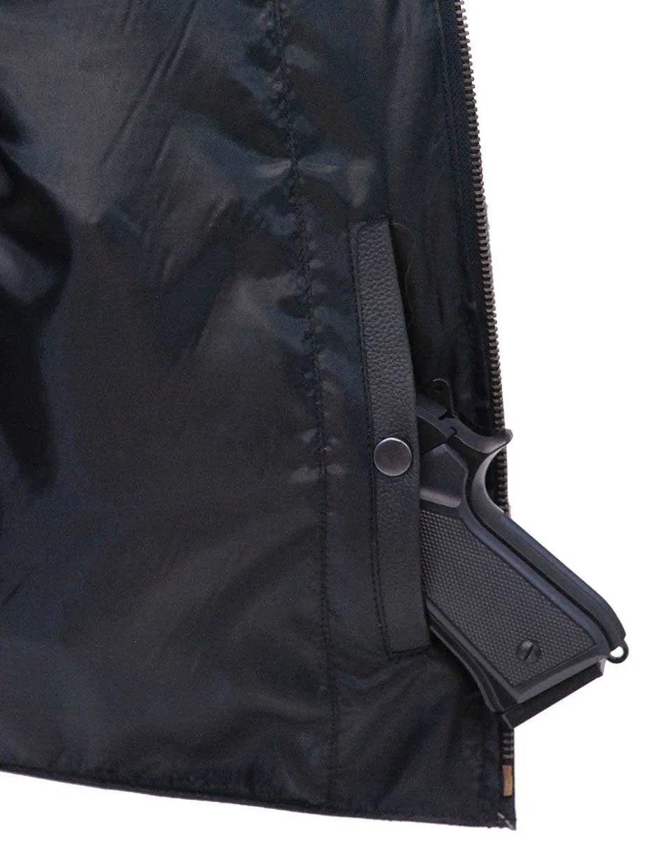 Black Police Safety Vest w/Front Zipper #VM945ZK ()