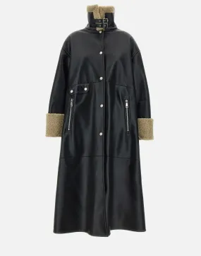 Black Retro Aviator Sheepskin Coat