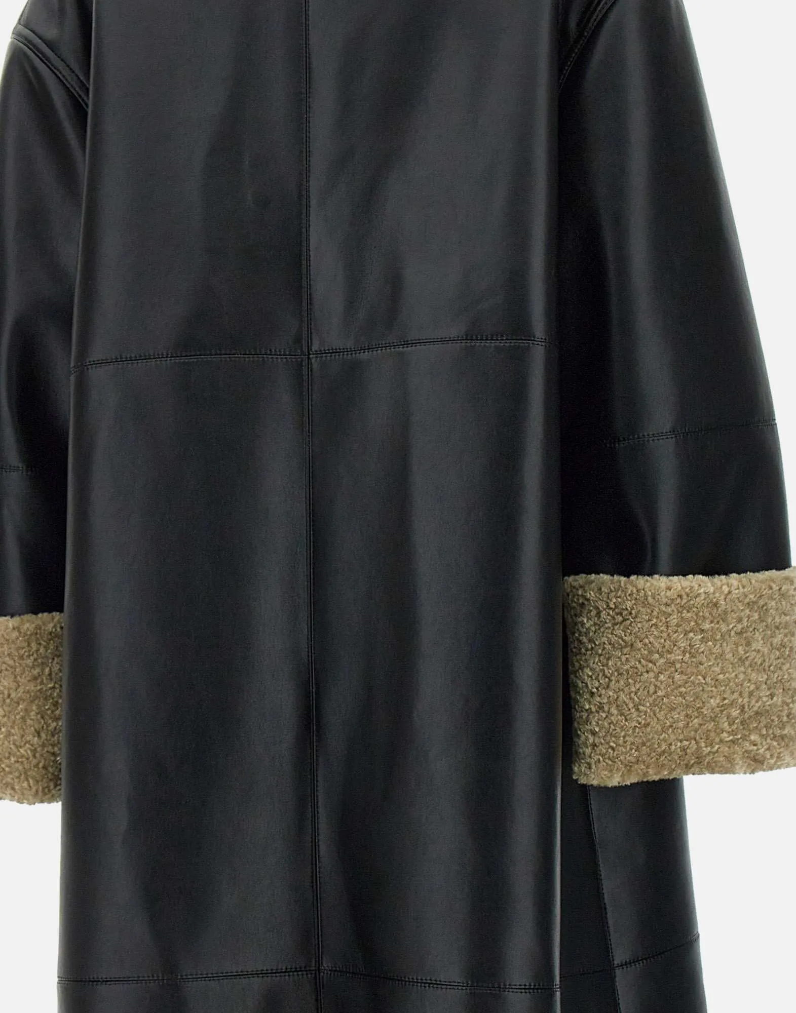 Black Retro Aviator Sheepskin Coat