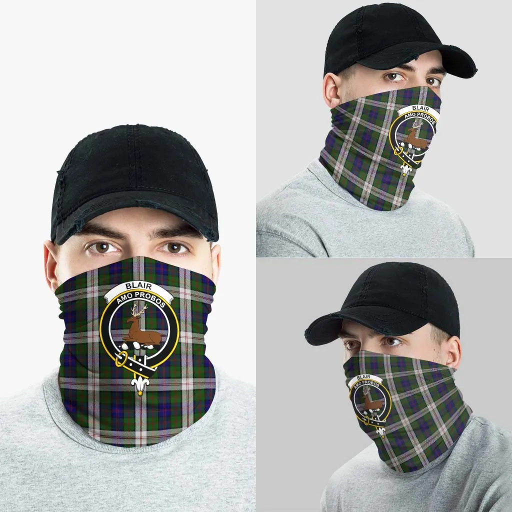 Blair Dress Tartan Neck Gaiters, Tartan Bandanas, Tartan Head Band with Family Crest