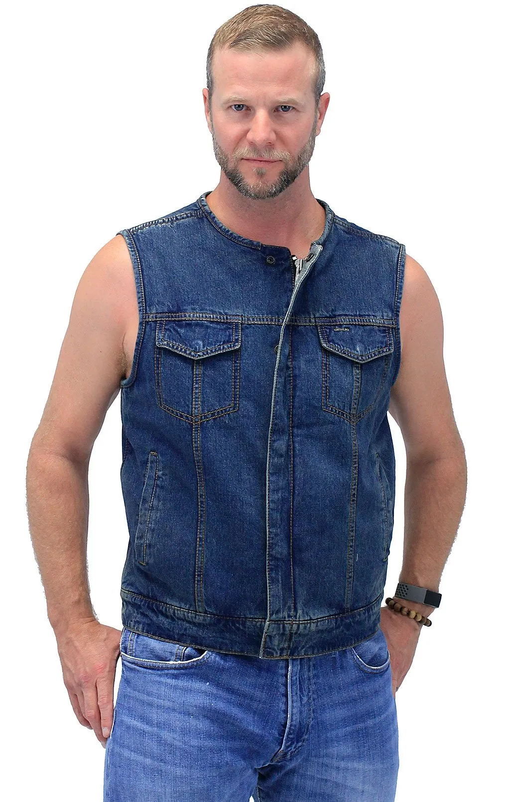 Blue Denim Club Vest w/Easy Access Pocket #VMC624GU