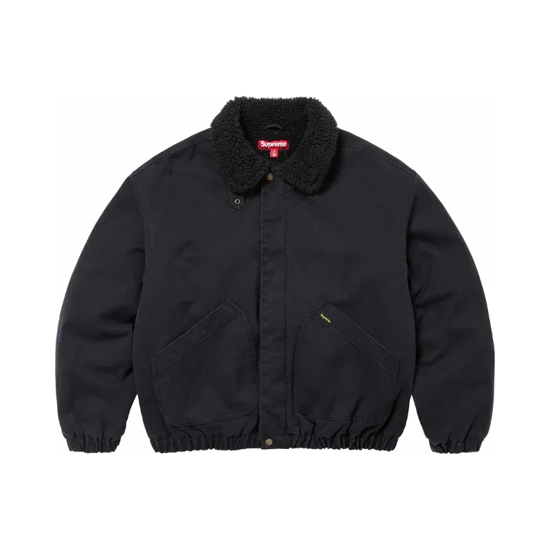 Bomber Jacket SUPREME Faux Shearling Lined Black