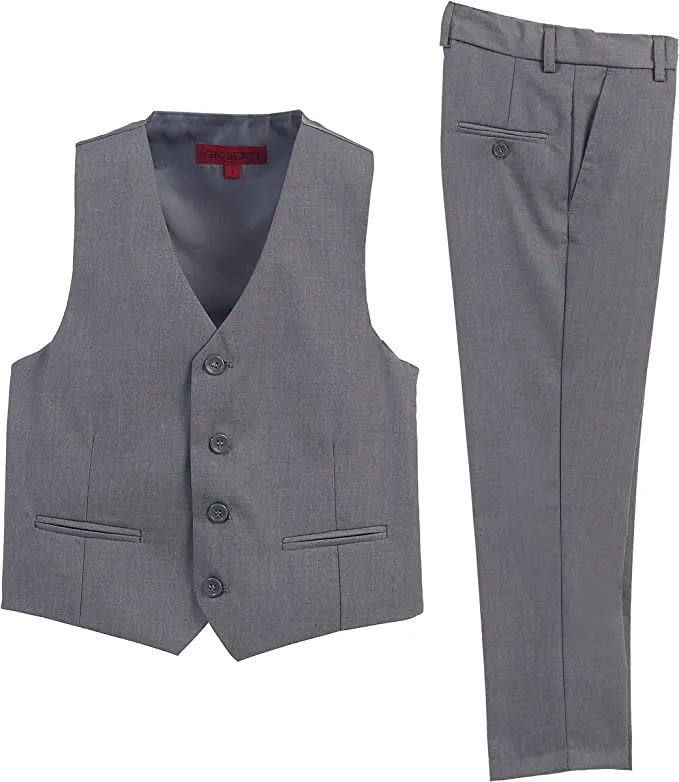 Boy's Formal 2 -Piece Suit Vest - Gray