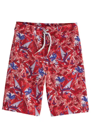 Boy's Superbank Boardshorts  |  Radiant Red Anchors Away