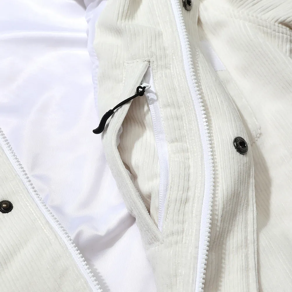 BR CORDUROY HOODED JACKET WHITE