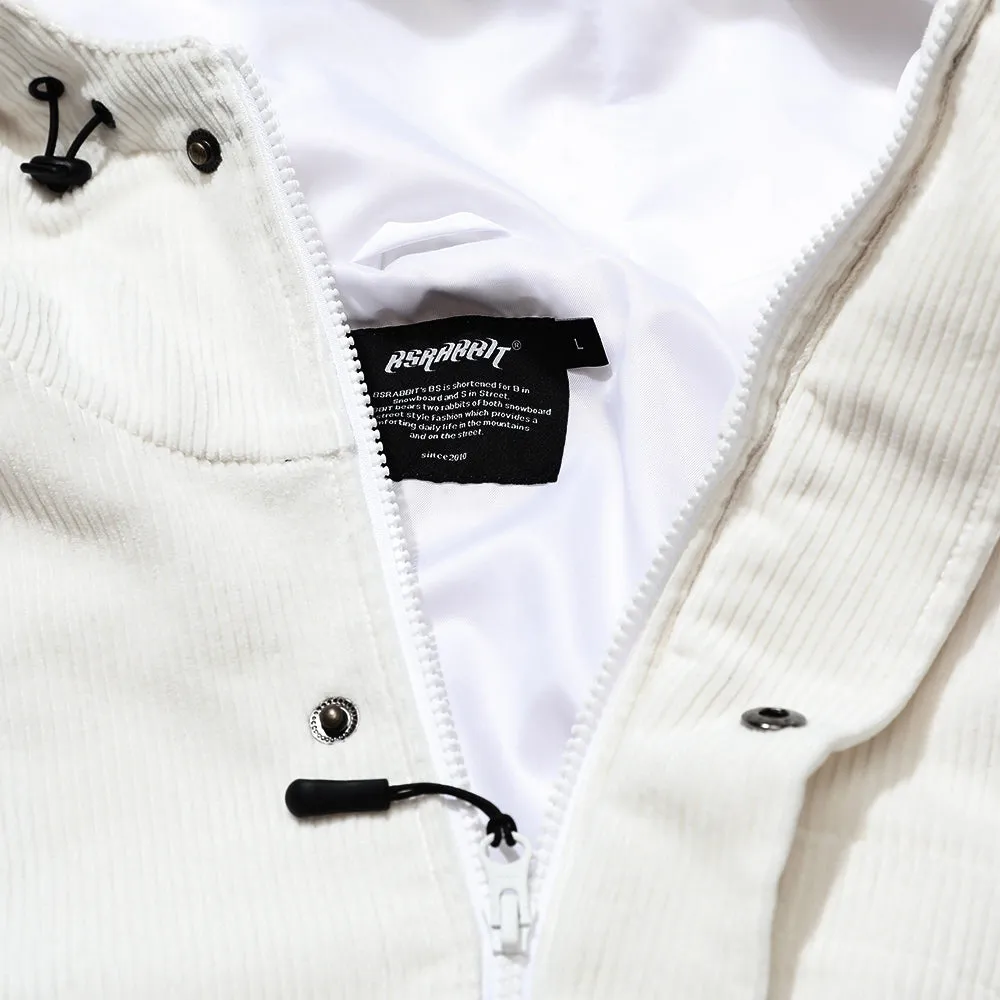 BR CORDUROY HOODED JACKET WHITE