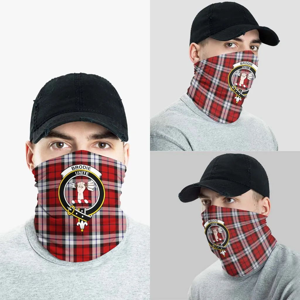 Brodie Dress Tartan Neck Gaiters, Tartan Bandanas, Tartan Head Band with Family Crest