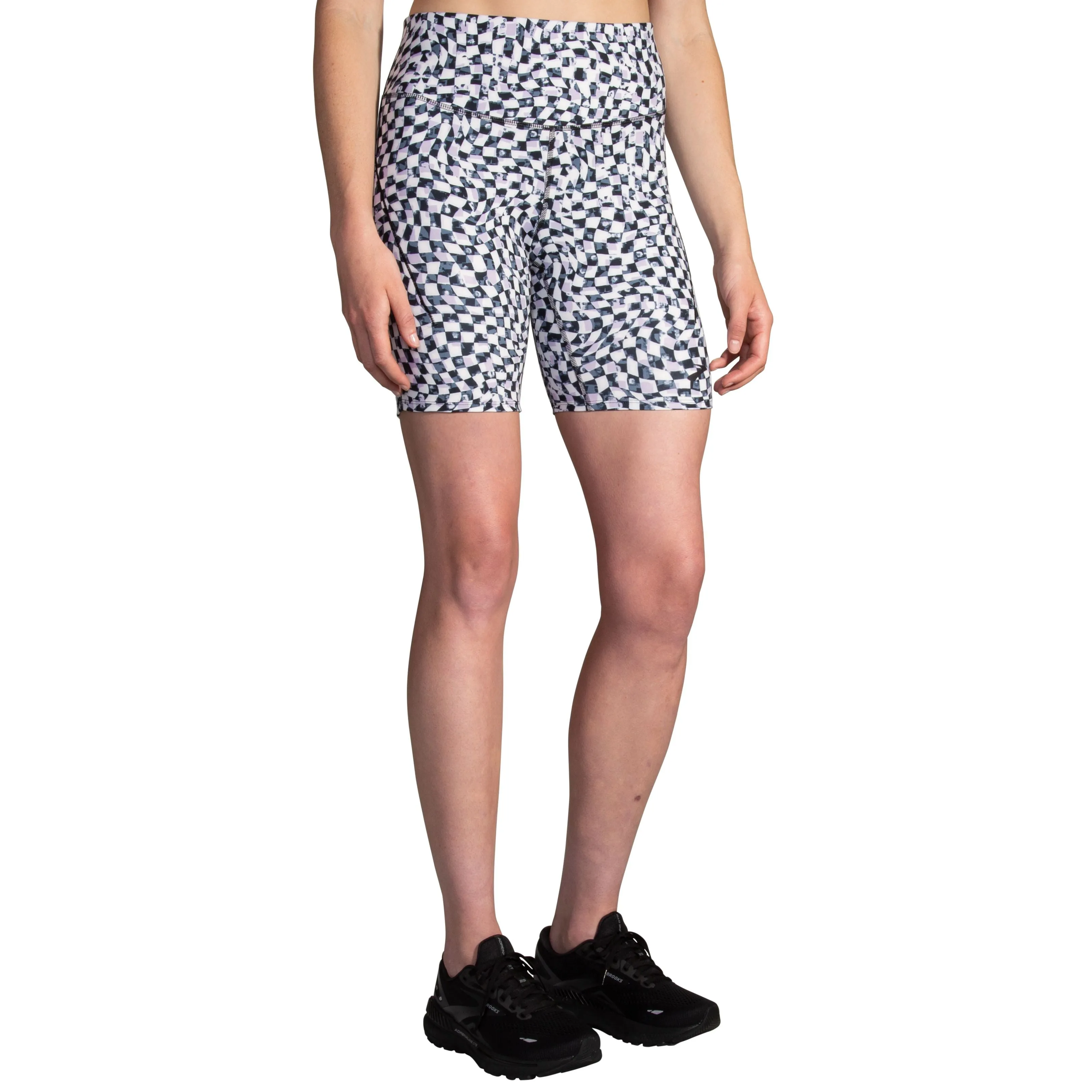 Brooks | Spark 8" Short Tight | Women's | Speed Check/Black/White