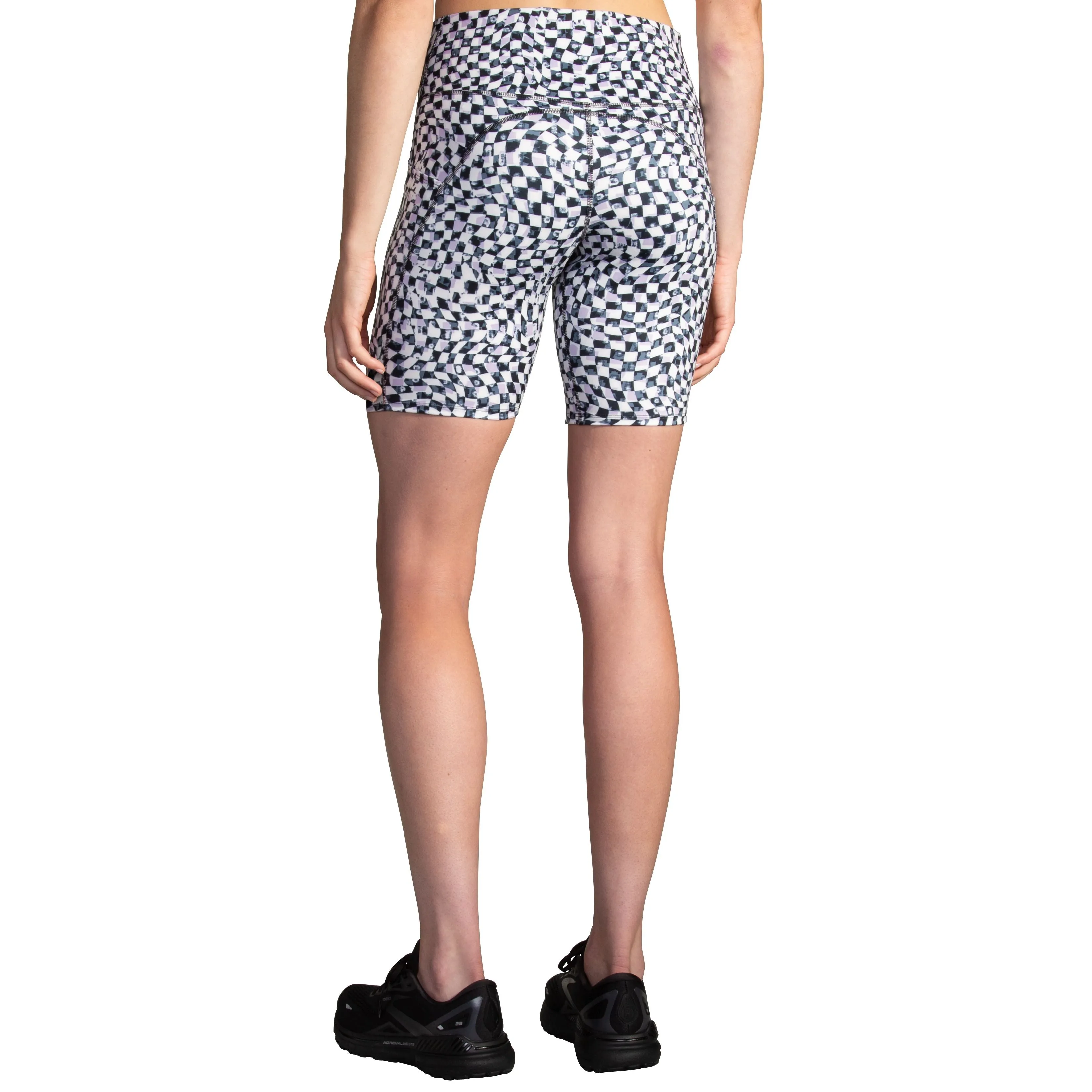 Brooks | Spark 8" Short Tight | Women's | Speed Check/Black/White